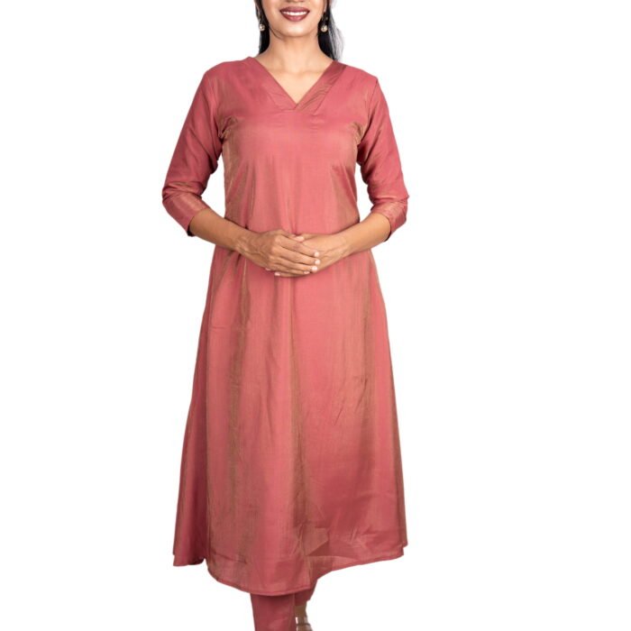 Roman shimmer Rust dress