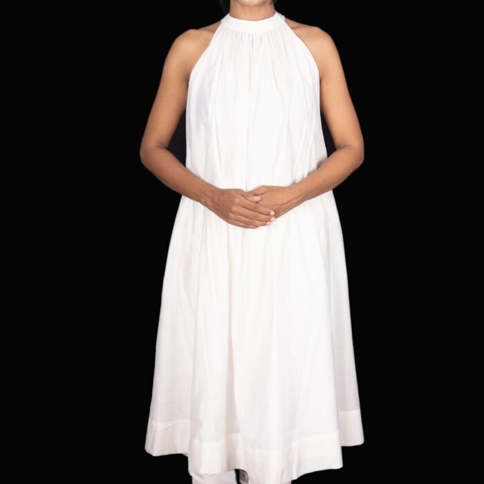 Haulter neck white dress